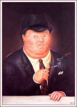 フェルナンド・ボテロ Painting - 喫煙する男性 フェルナンド・ボートスワン